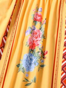 Tween Girl Fashionable All-Match Printed Dress - Multicolor - View 6