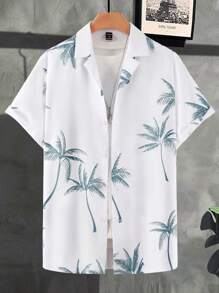 Manfinity RSRT Men's Tropical Plants Print Short Sleeve Shirt (random Cut) - White - View 5