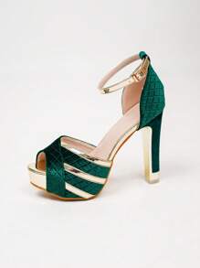 Women's Unique Shape High Heel Waterproof Platform Fashion Versatile Party Event Pumps