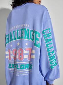 Forever 21 Coolane Dopamine Dressing字母圖形下垂肩運動裙 - 紫色 - 查看 4