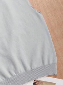 SHEIN Essnce 3pcs/Set Half High Neck Ribbed Knitted Sleeveless Top Combination - Multicolor - View 3