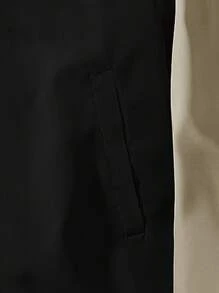 Claim Dot Männer Jacke Mit Farbblock Und Buchstaben Bedruckung, Lockerer Schnitt - Schwarz - Übersicht 5