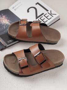 舒適、輕便、百搭的兒童時尚拖鞋 - 棕色 - 查看 3