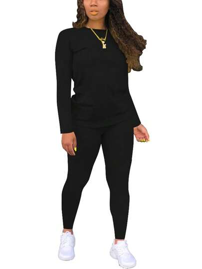 Solidna koszulka i legginsy