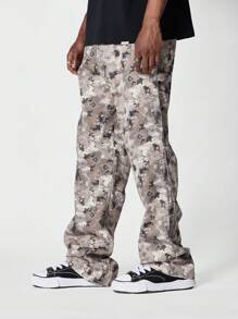 SUMWON Flare Fit Workwear Jean With All Over Print