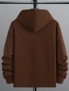 Nam In Động vật Dây rút Hoodie - Cà phê nâu - Xem 2