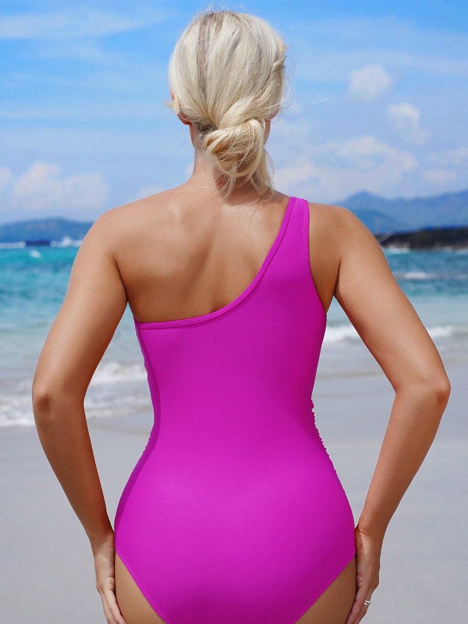 One Shoulder Swimsuit With Twist Detail Valentine Summer