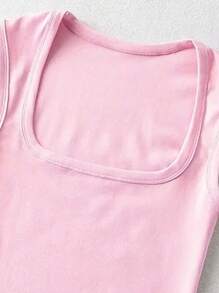 INAWLY Của phụ nữ Màu thuần Vòng cổ Không tay Áo vest - Nhiều màu - Xem 6