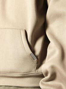 SUMWON Regular Fit Essential Overhead Hoodie - Khaki - View 4