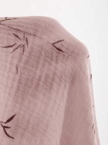 DAZY Women's Plant Print Long Sleeve Pajamas Set