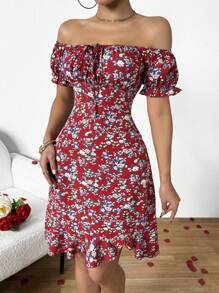 Chiquease 女性露肩花卉印花連身裙 - 彩色 - 查看 6