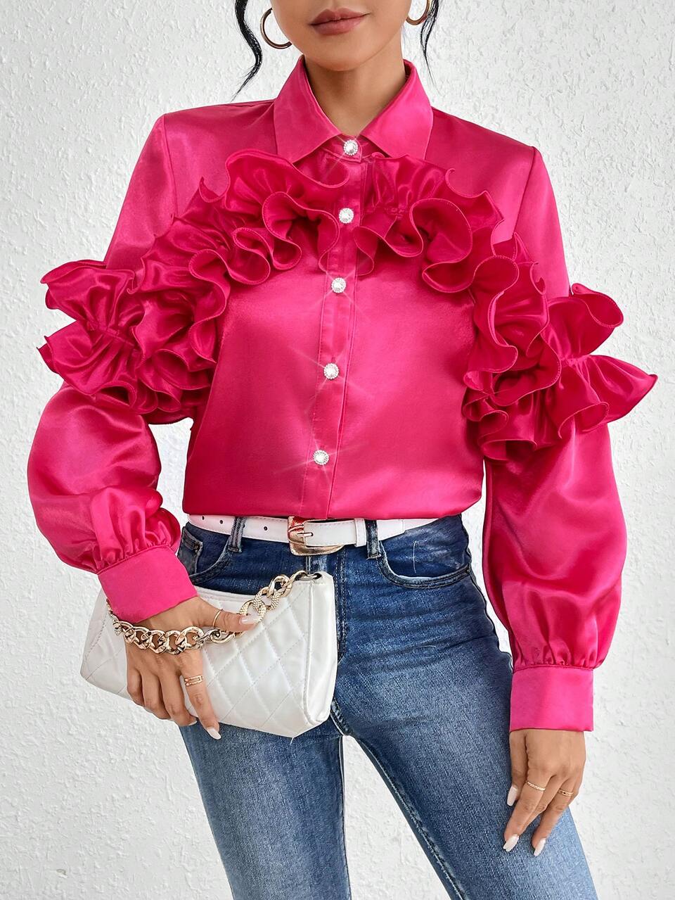 Pleated Lace Shirt