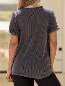 Pocket Patched Tee - Dark Grey - View 2