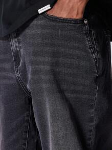 SUMWON Flare Fit Washed Jean - Black - View 5