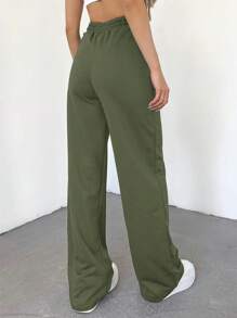 EURMUSE Women'S Drawstring Waist Sweatpants - Olive Green - View 2