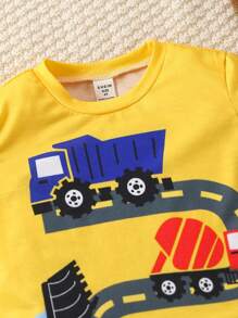 SHEIN 2pcs/Set Toddler Boys Casual Car Print Short Sleeve T-Shirt And Shorts Set, Summer Getaway, Holiday, Travel, Relax, Sunbathing - Multicolor - View 6