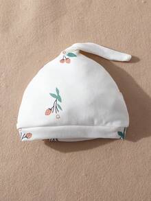 SHEIN Baby Girl Flower And Fruit Jumpsuit Jumpsuit, Drool Bib, Hat, Gloves And Pants Eight-Piece Gift Box - Multicolor - View 4