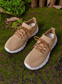 女士針織球鞋,極簡套鞋款 - 卡其色 - 查看 7