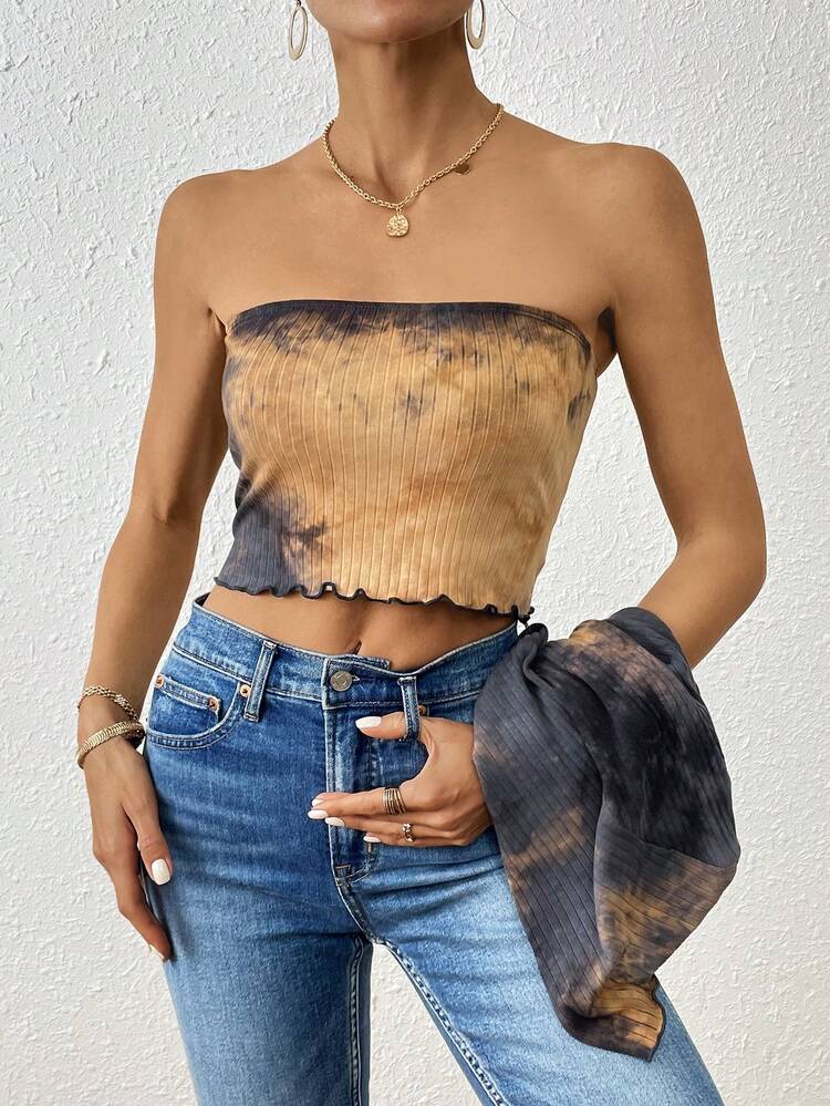 Women'S Tie Dye Camisole Top And Cardigan