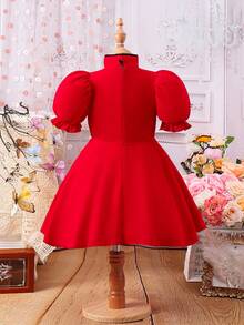 Girls' New Year Traditional Chinese Dress With Buckle - Red - View 2