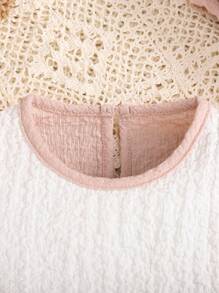 Baby Girl Contrast Ruffled Bodysuit - Pink - View 3