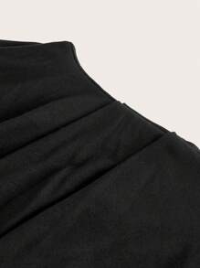 SHEINNeu Slim Fit Cut Out Drawstring Side Detailing Dress - Black - View 3