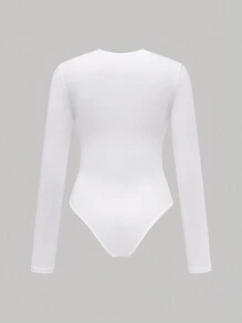 SHEIN Unity Round Neck Long Sleeve Bodysuit Fall Cloth For Women - Multicolor - View 11