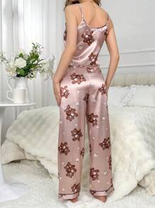 Women's Bear Print Camisole Trousers Pajama Set