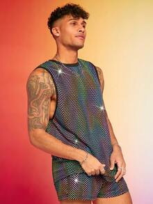 FeverCity Men'S Laser Sequin Two-Piece Set - Multicolor - View 6