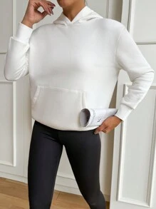 EURMUSE Lá thư & Ô tô/xe hơi In Lông cừu Lót Hoodie - trắng - Xem 4