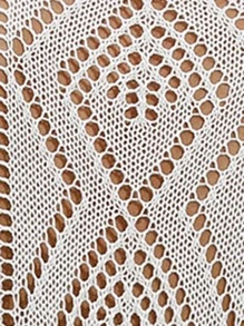 SHEIN VCAY 女款鏤空針織紐扣開襟衫 - 白色 - 查看 7