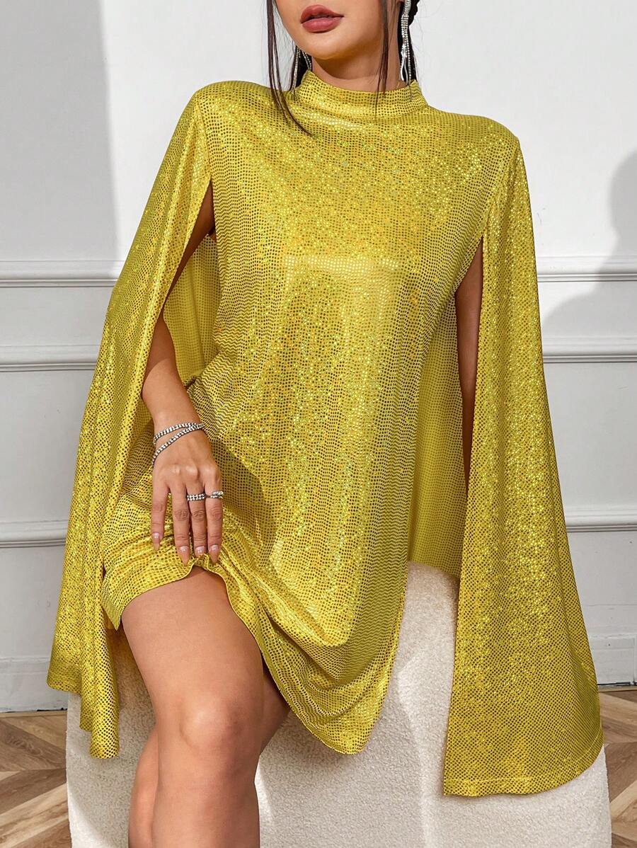 Allurite Đứng cổ áo Cape Kim sa Đầm - Màu vàng - Xem 1