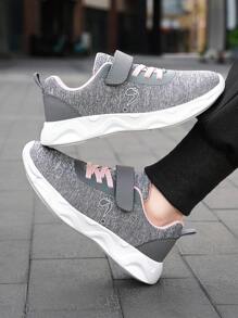 Kids Mesh Breathable Lightweight Hook And Loop Easy On/Off Running Sneakers