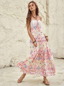Bohemela Vacation Women's Geometric Pattern Cami Dress