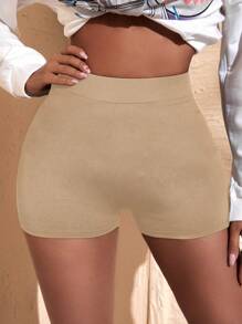 SHEIN SXY Leggings Cortos Ajustados De Talle Alto Para Mujer