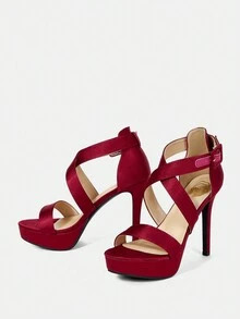 CUCCOO SZL 女性紅色時尚尖頭防水平台高跟鞋 - 紅色 - 查看 3