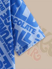 Willy Wonka and the Chocolate Factory X ROMWE Allover Print Short Sleeve T-Shirt