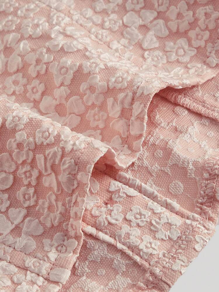 Button Front Tube Jacquard Top