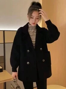 Women's Solid Color Long Sleeve Cardigan - Black - View 1