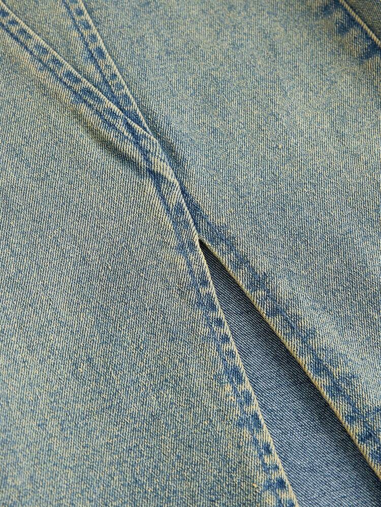 Medium Shot Washed Retro Casual Denim Flared Pants