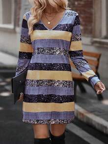 女性閃亮印花裙 - 彩色 - 查看 5