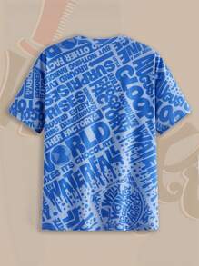 Willy Wonka and the Chocolate Factory X ROMWE Allover Print Short Sleeve T-Shirt