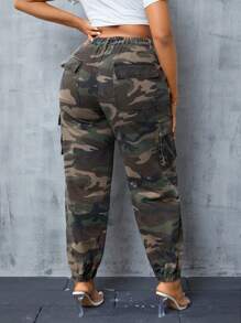 SHEIN EZwear Kích thước lớn Ngụy trang Quần jean chở hàng - Nhiều màu - Xem 2