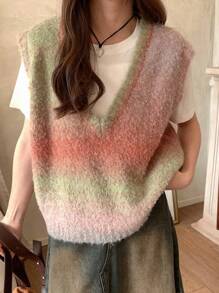 DAZY Women's Gradient Sweater Vest - Multicolor - View 1