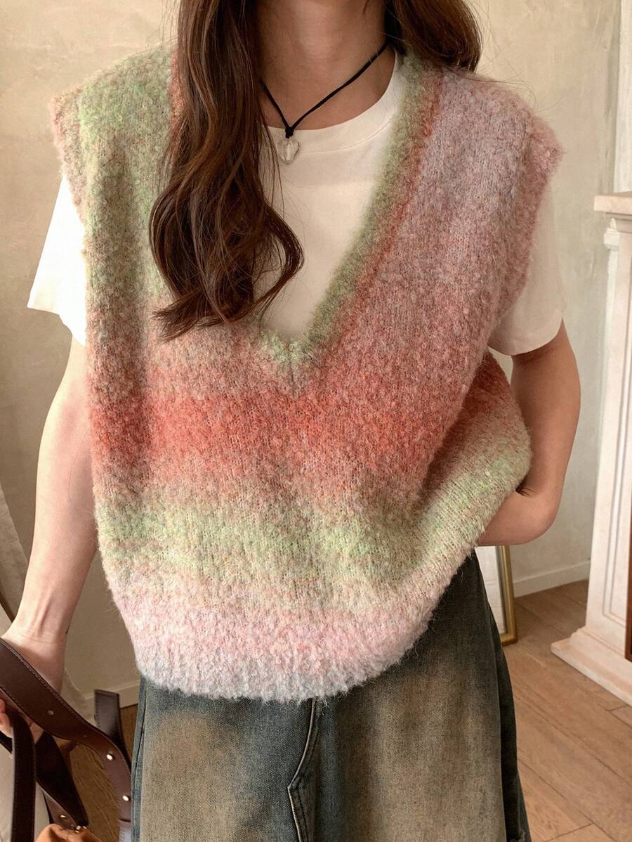 DAZY Women's Gradient Sweater Vest - Multicolor - View 1