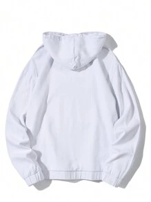 Manfinity EMRG Loose Fit Men's Drawstring Hooded Denim Jacket - White - View 2