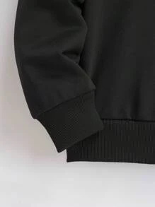 SHEIN Tween Boys' Casual Game Console Patterned Long Sleeve Hooded Sweatshirt And Sweatpants 2pcs/Set, Suitable For Autumn And Winter - Black - View 4