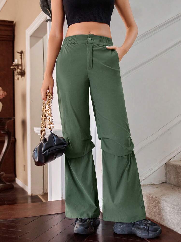 Solid Color Parachute Pants Fall Cloth For Women