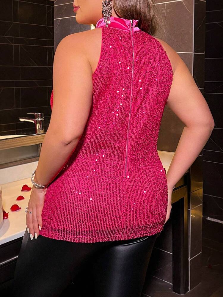 Plus Size Sequined Tops For Women/Valentine's Day