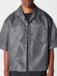 SUMWON Camisa de nailon de ajuste caja - Gris - Ver 4